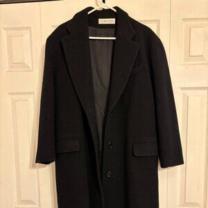 100% Wool Black Trench Coat | Calvin Klein | Size 8